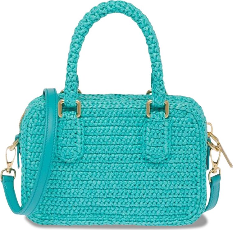 Miu Miu Crochet Top Handle Bag Jade Green