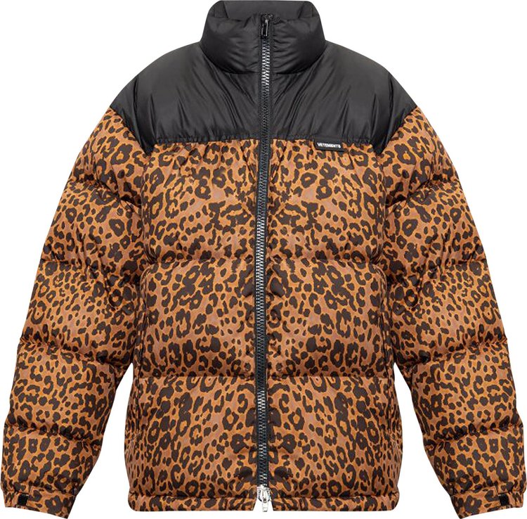 Vetements Leopard Logo Puffer Jacket Leopard