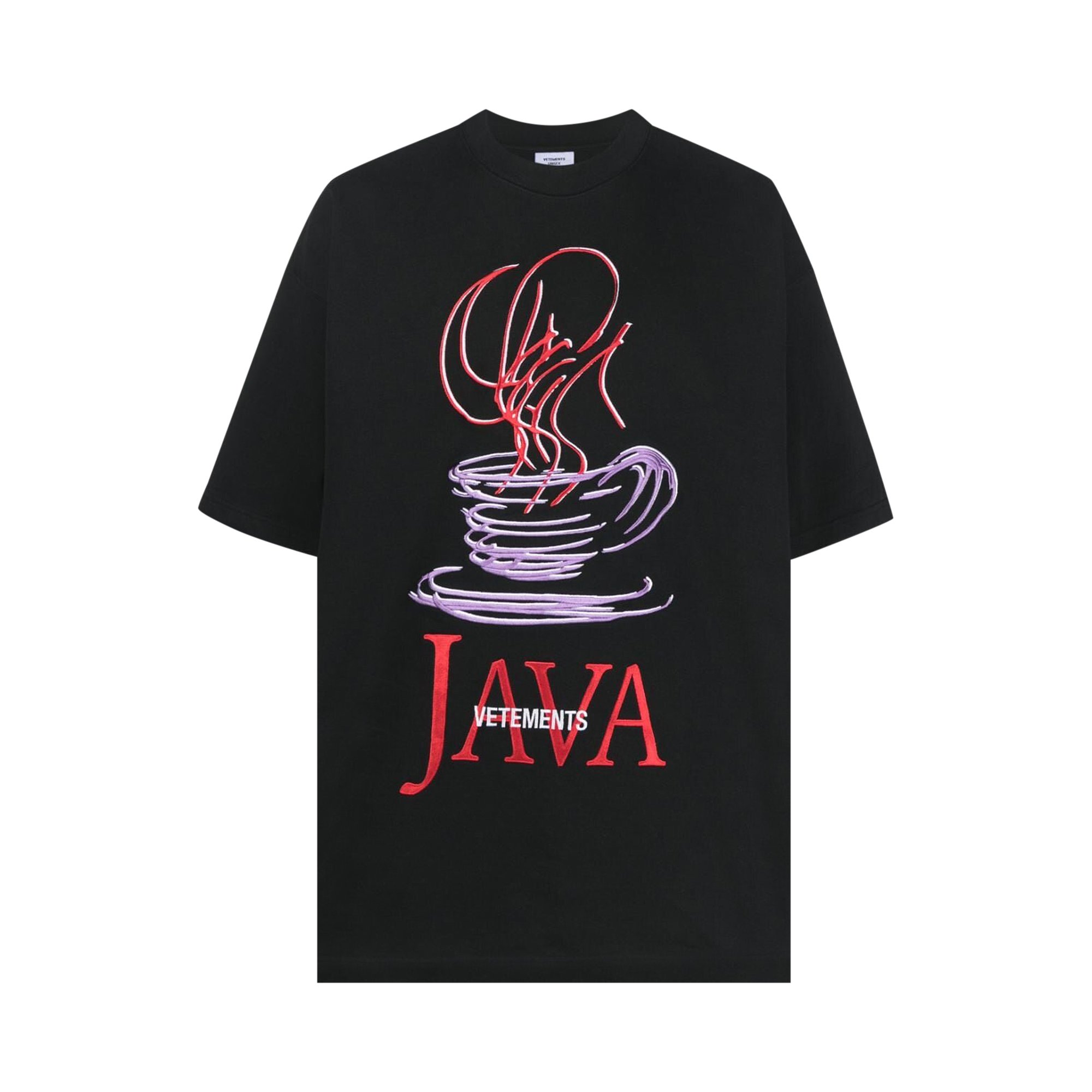 Buy Vetements Java Embroidered T-Shirt 'Black' - UE54TR220B BLAC