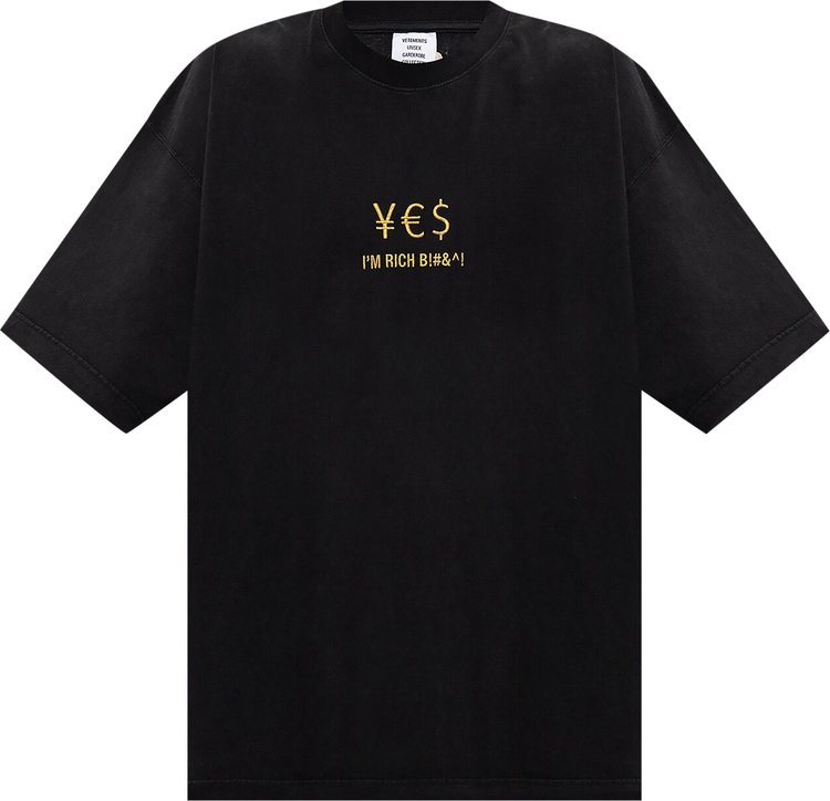 Vetements Rich Bitch T-Shirt 'Black'