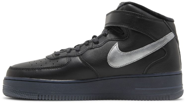 Nike Air Force 1 Mid Premium Black Metallic Silver