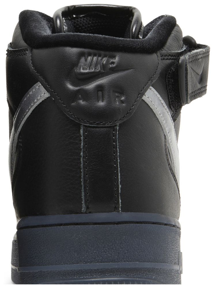 Nike Air Force 1 Mid Premium Black Metallic Silver