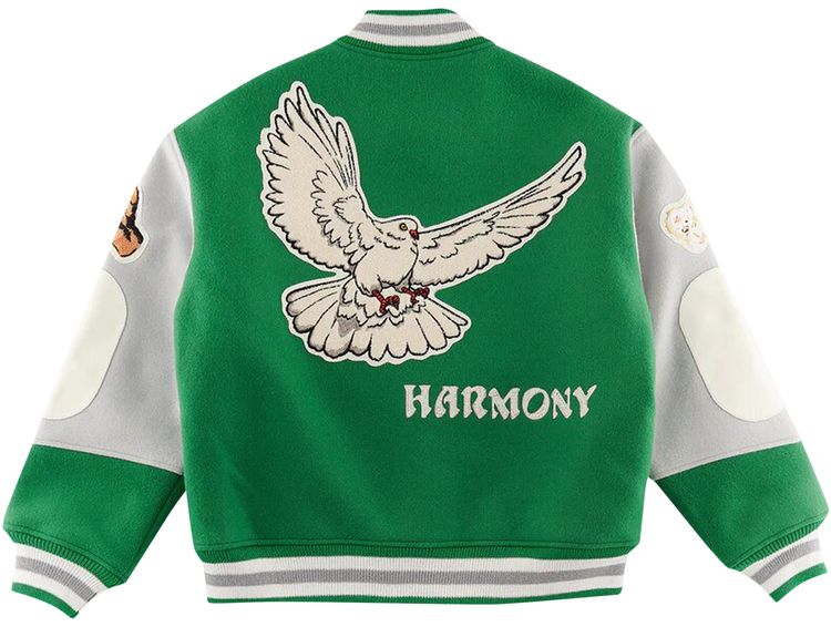 Saint Michael Pigeon Varsity Jacket Green