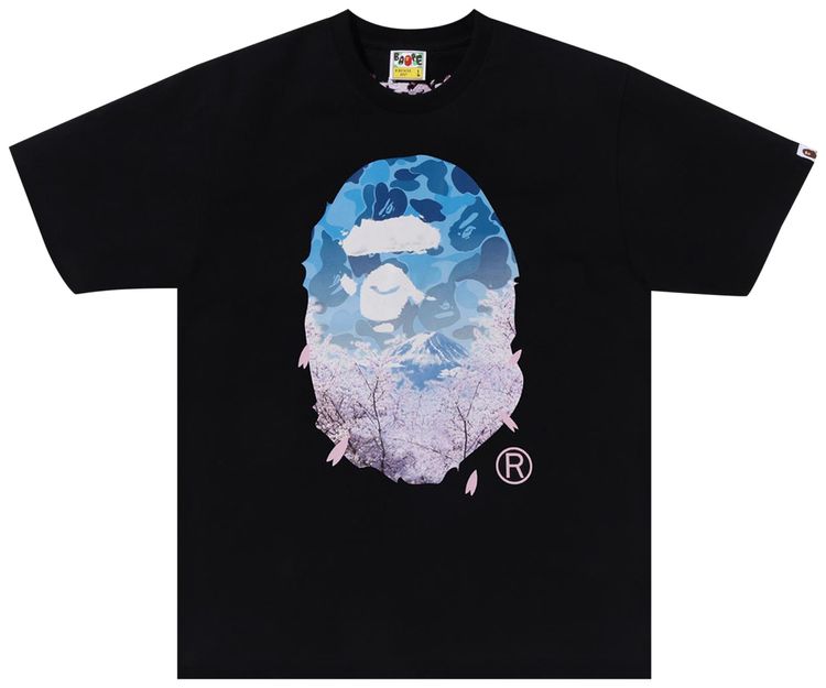 BAPE Sakura Photo Ape Head Black