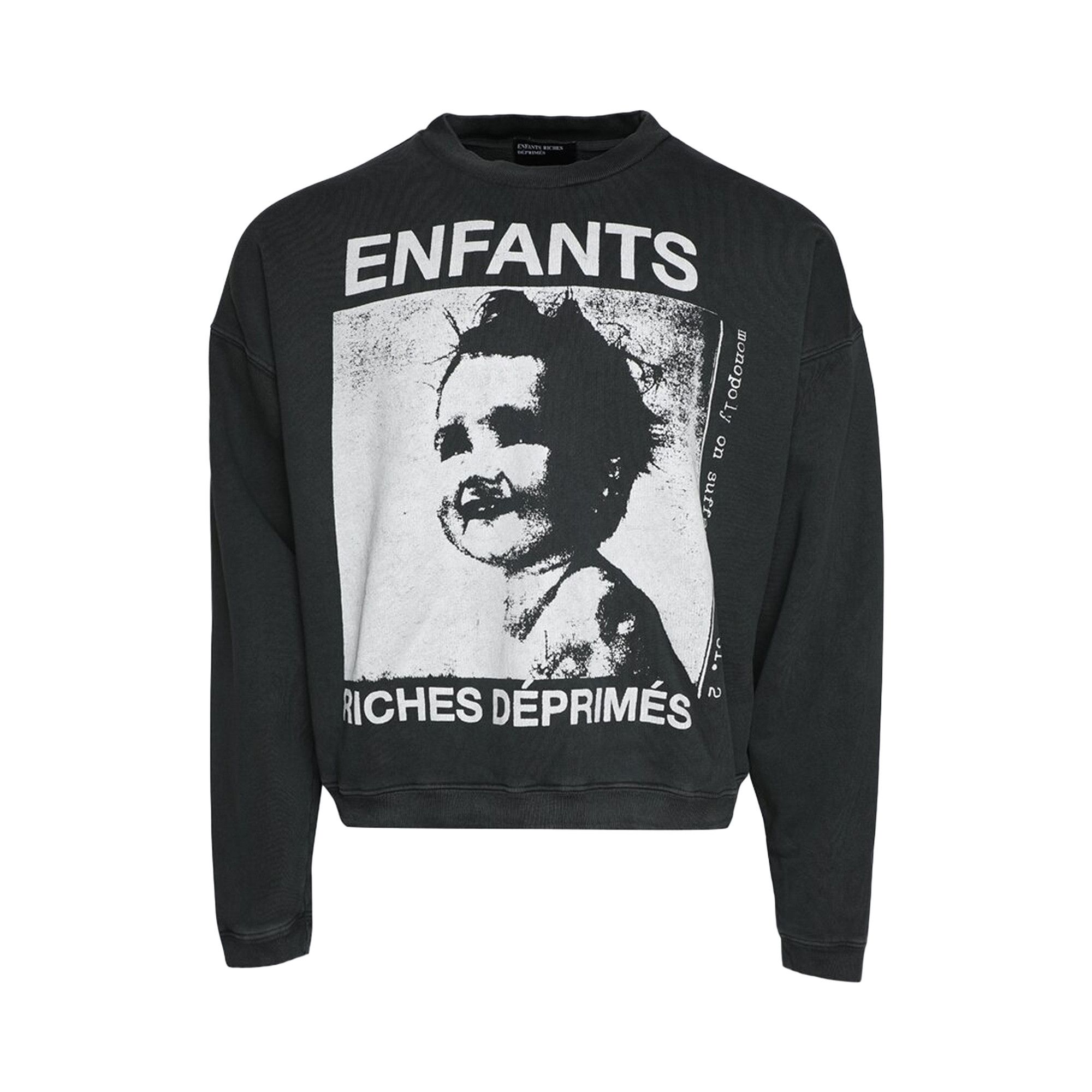 Buy Enfants Riches Déprimés Crewneck Sweatshirt 'Black/White