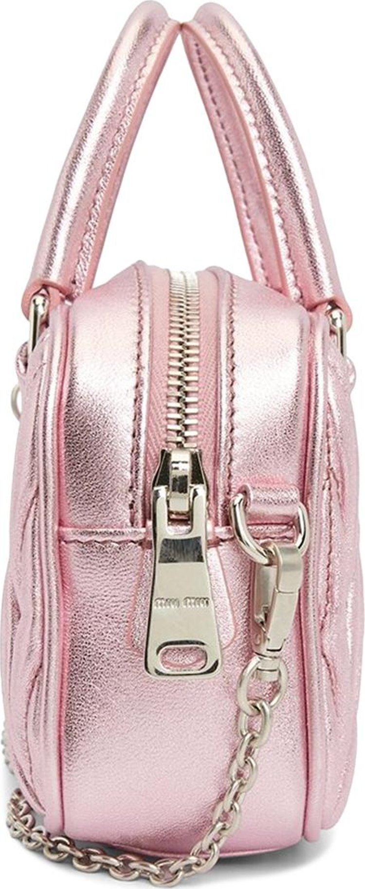 Miu Miu Matelasse Nappa Leather Top Handle Mini Bag Rosa Mordore