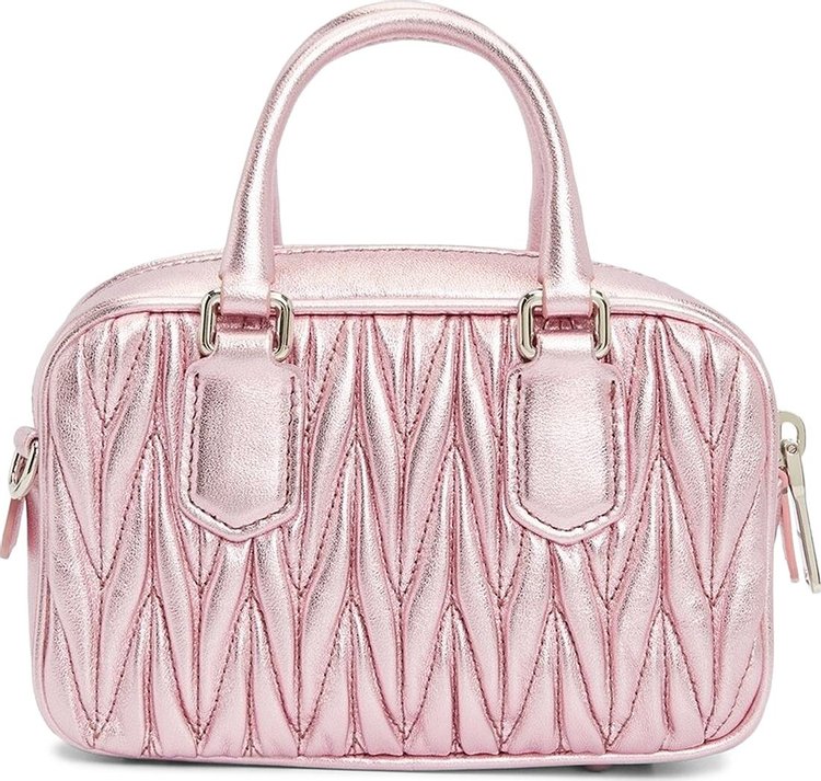 Miu Miu Matelasse Nappa Leather Top Handle Mini Bag Rosa Mordore