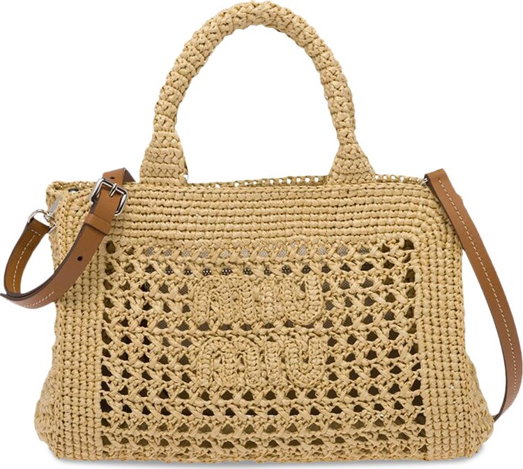 Miu Miu Crochet Top Handle Bag 'Natural'