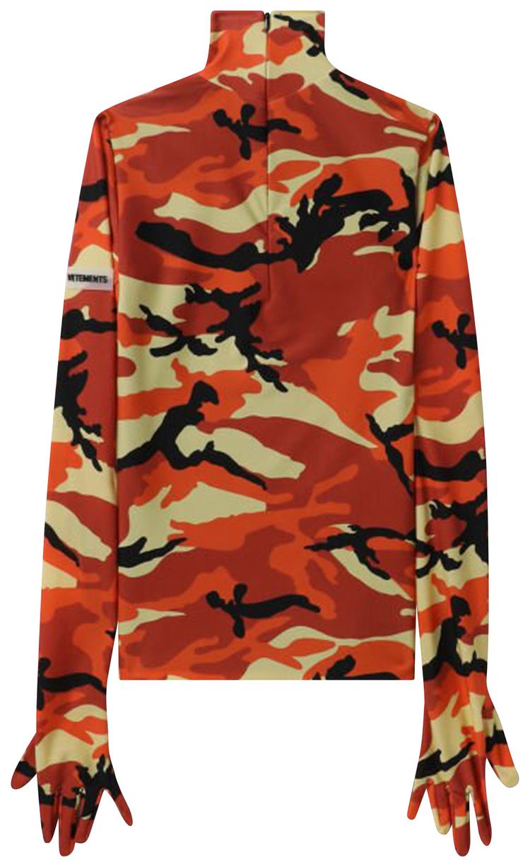 Vetements Camo Styling Dress With Gloves Orange