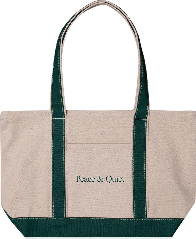 Museum of Peace & Quiet Classic Wordmark Boat Tote Bag 'Forest/Natural'