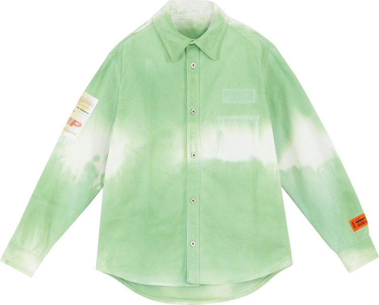 Heron Preston Label Tie Dye Shirt 'Green'