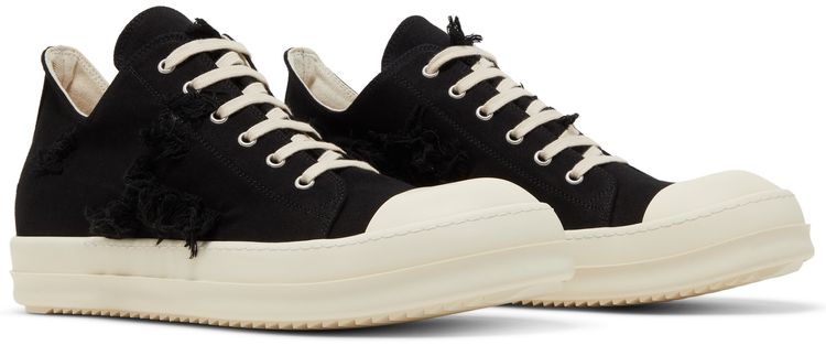 Rick Owens DRKSHDW Strobe Cotton Denim Slashed Low Black Milk