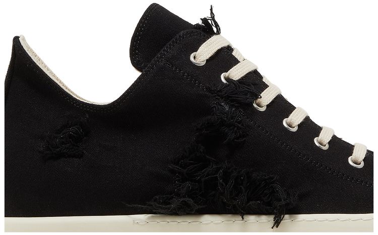 Rick Owens DRKSHDW Strobe Cotton Denim Slashed Low Black Milk
