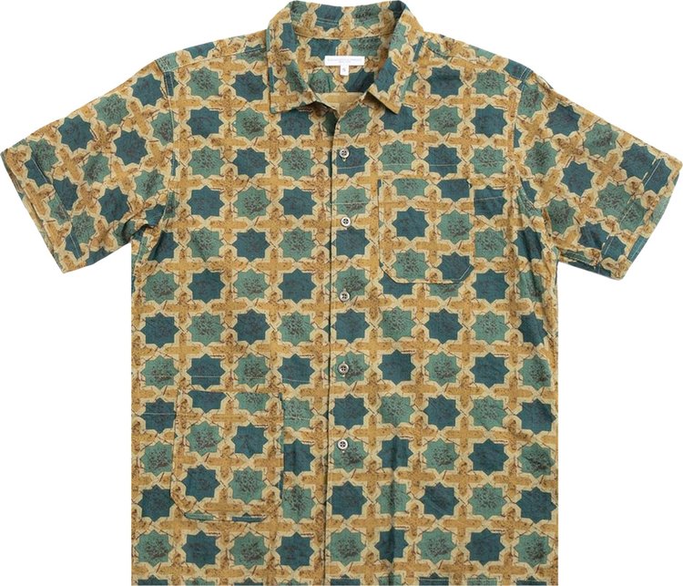 Buy Engineered Garments Camp Shirt 'Olive Cross Batik' - 23S1A004 SW005 ...