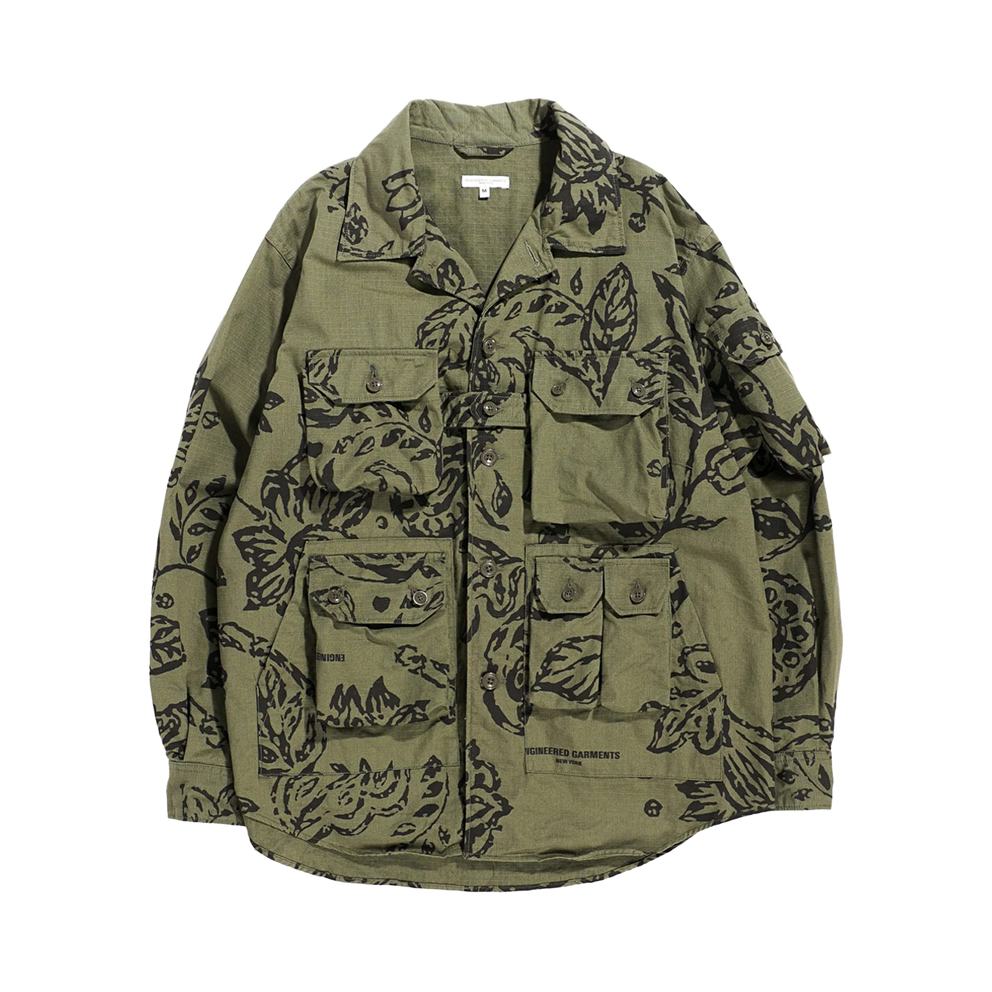 Engineered Garments Explorer Shirt Jacket 'Olive Floral Print'