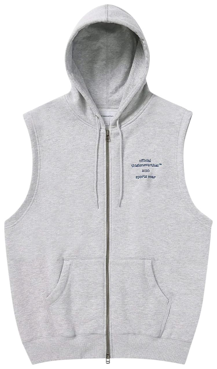 thisisneverthat Sleeveless Zip Hoodie Heather Grey