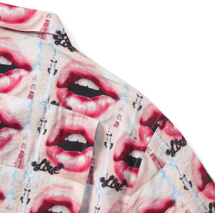 thisisneverthat Lips Rayon Shirt Pink