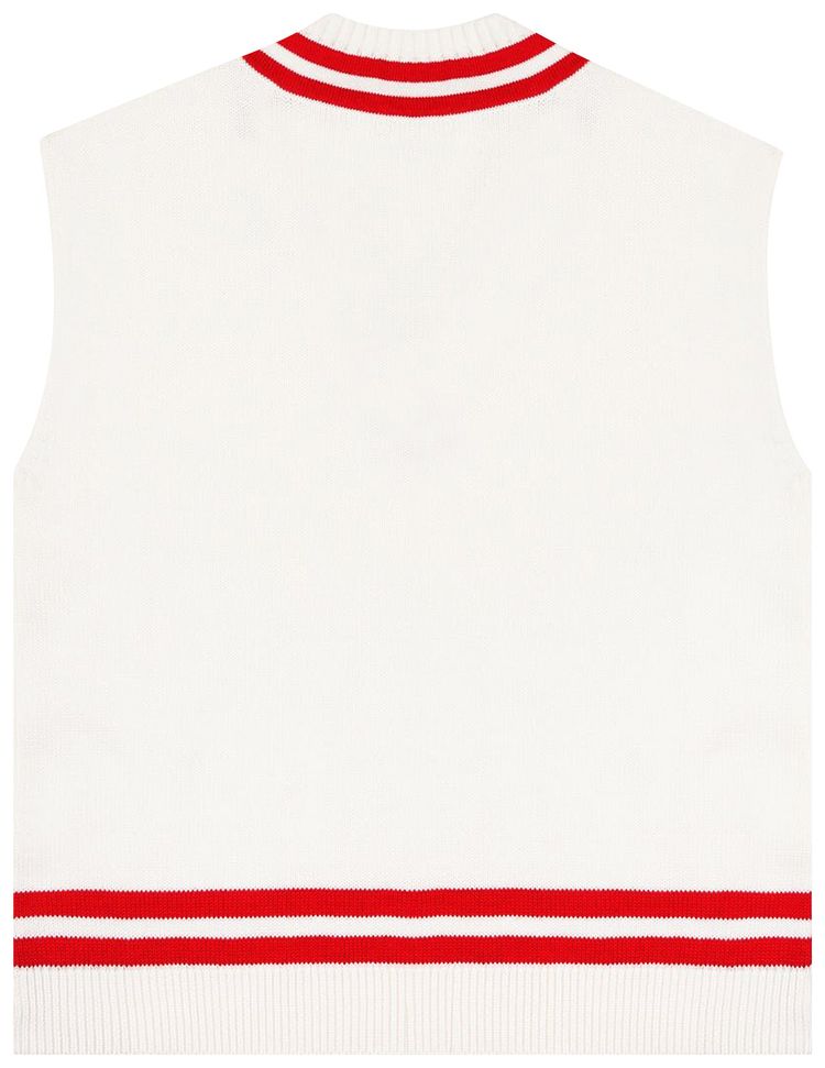 Sporty  Rich x Prince SRC Cable Knit Vest CreamRed