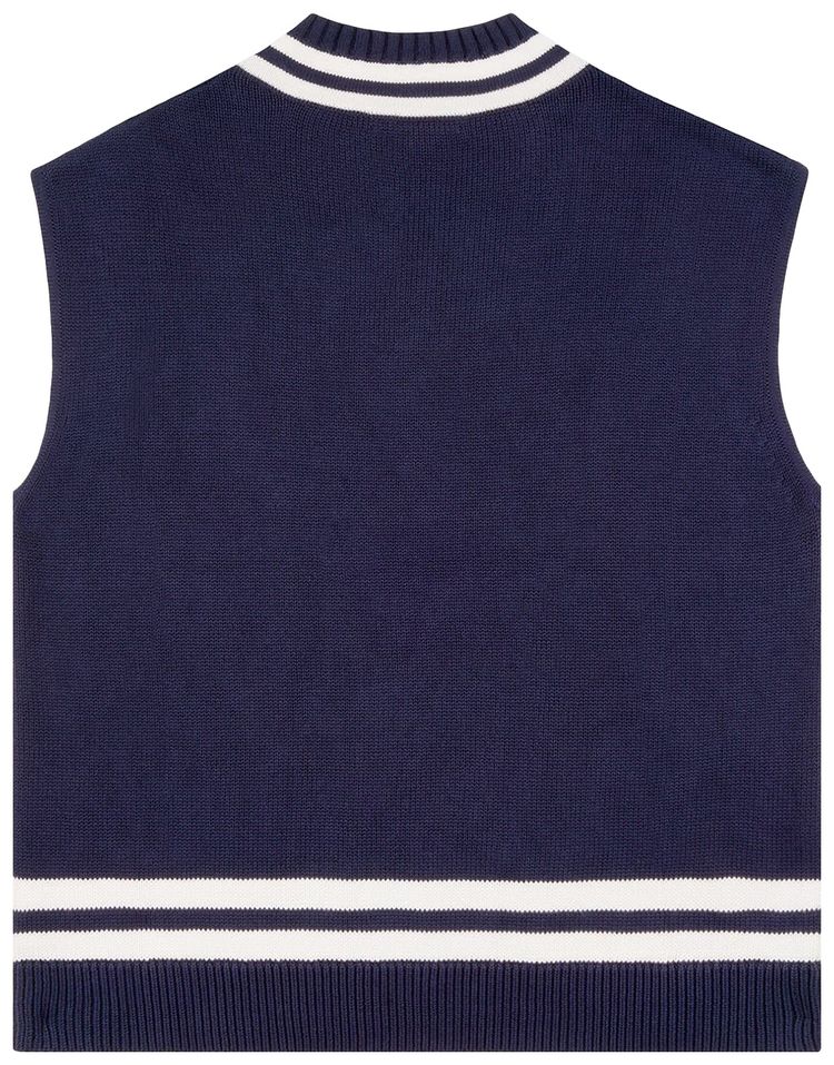 Sporty  Rich Cable Knit Vest Blue