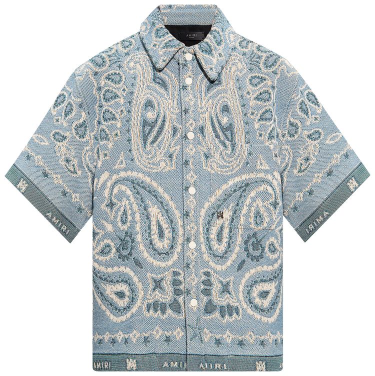 Amiri Tapestry Bandana Shirt Blue