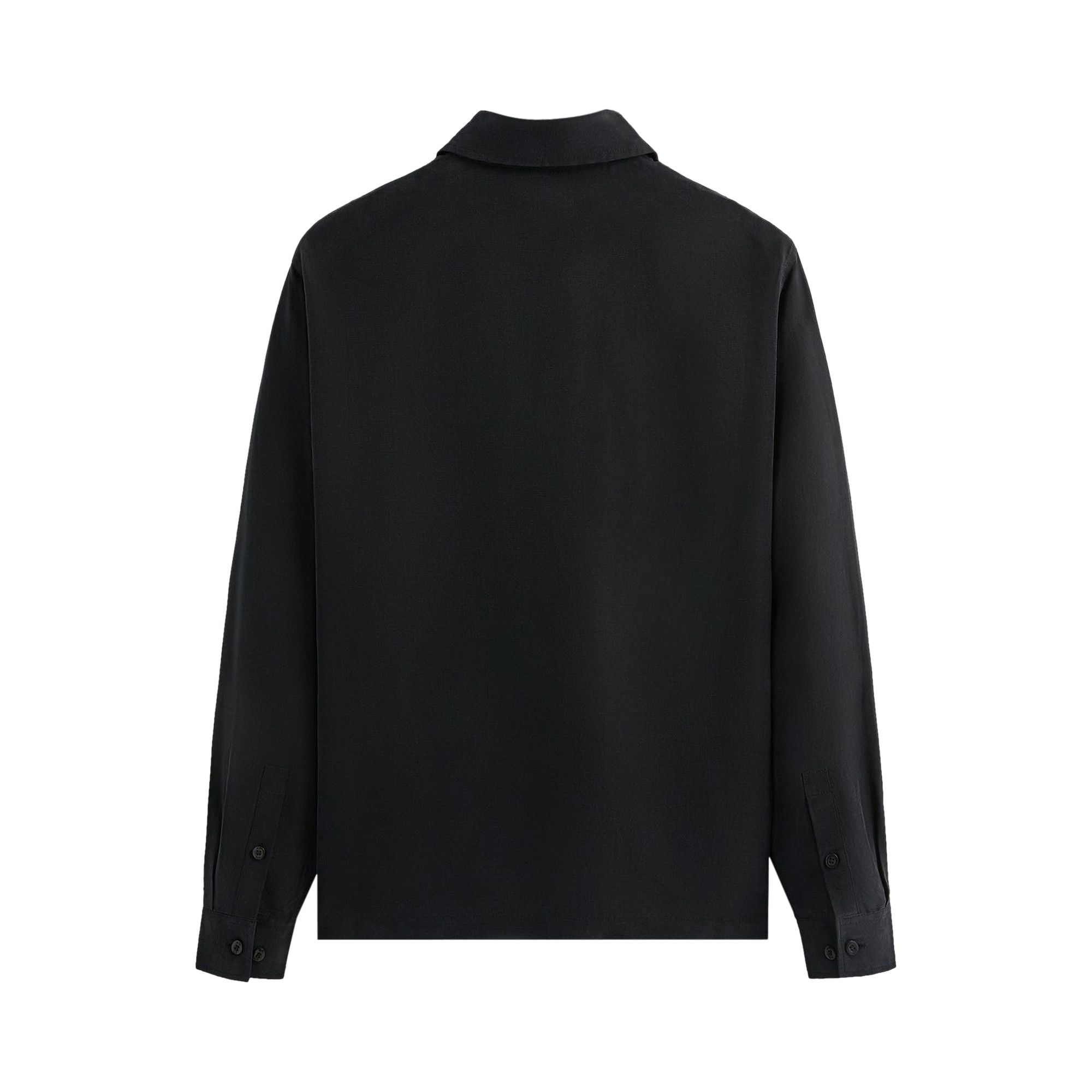 Buy Kith Long-Sleeve Boxy Collared Overshirt 'Black Buy Kith Long-Sleeve Boxy Collared Overshirt 'Black
