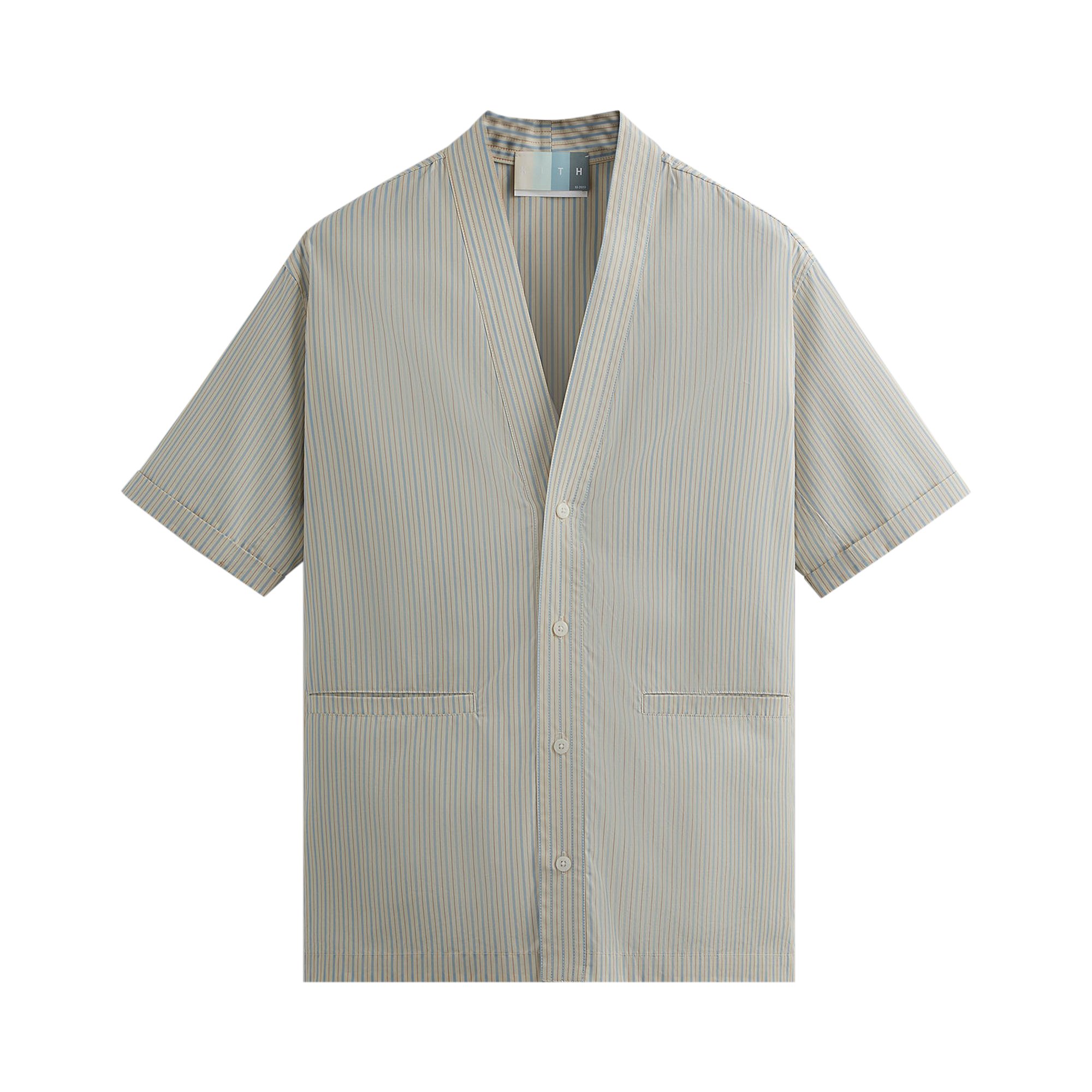 Buy Kith Striped Poplin GI Shirt 'Pebble' - KHM031282 309 | GOAT