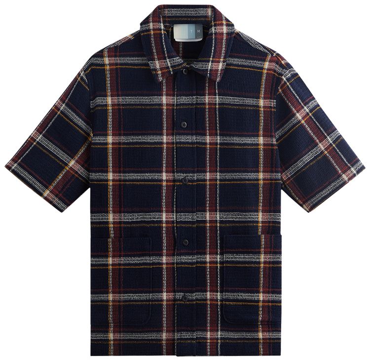 Kith Shadow Plaid Boxy Collared Overshirt Nocturnal