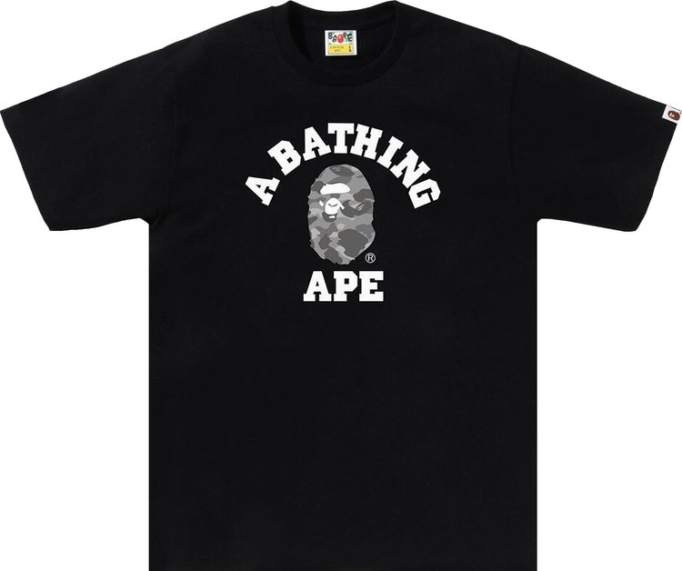 BAPE Honeycomb Camo College Tee BlackGrey