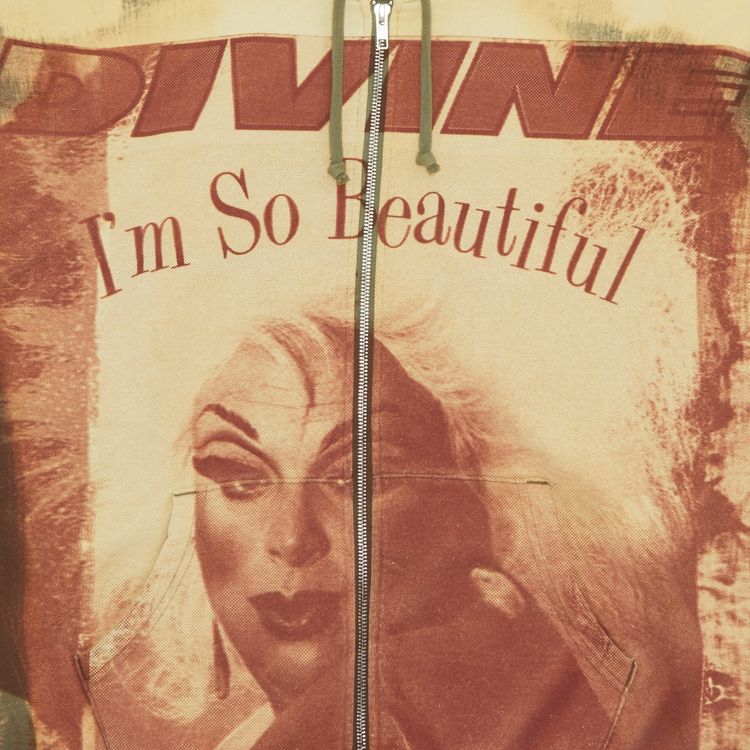 Supreme Divine Zip Up Hooded Sweatshirt Light Olive