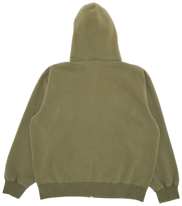 Supreme Divine Zip Up Hooded Sweatshirt Light Olive