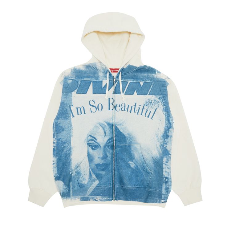 Supreme Divine Zip Up Hooded Sweatshirt White