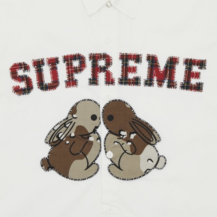 Supreme Bunnies Short Sleeve Work Shirt White