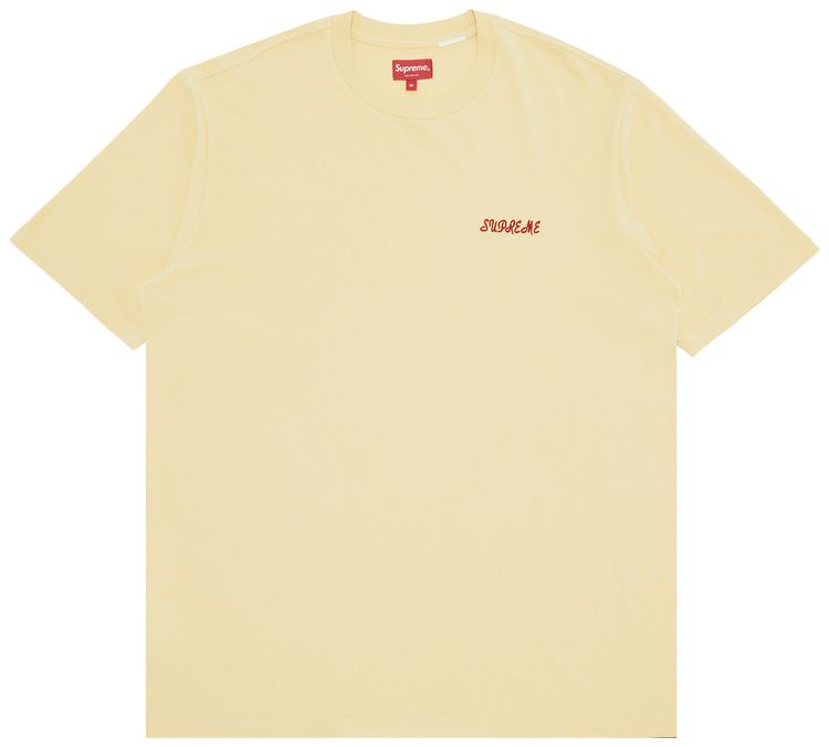 Supreme Washed Script Short Sleeve Top Yellow