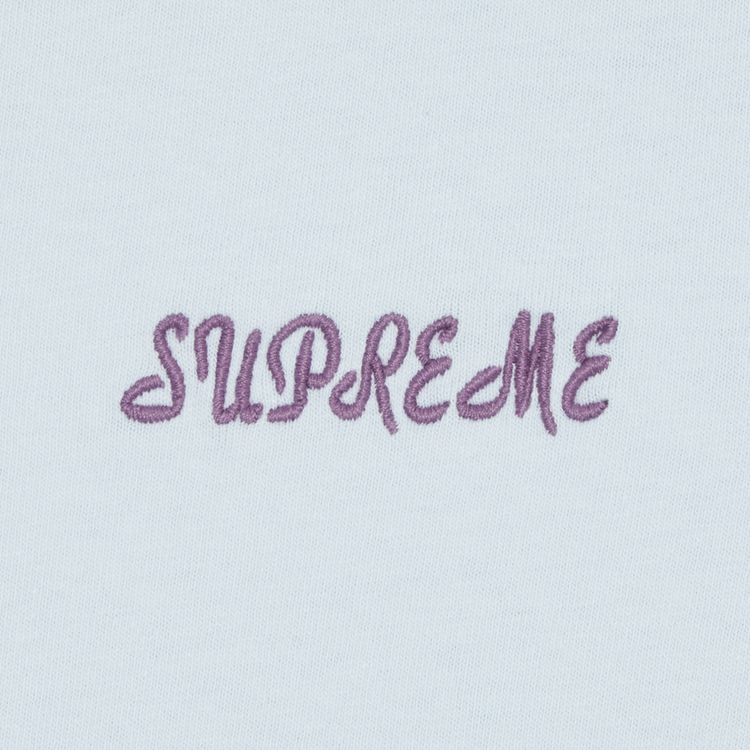 Supreme Washed Script Short Sleeve Top Light Blue