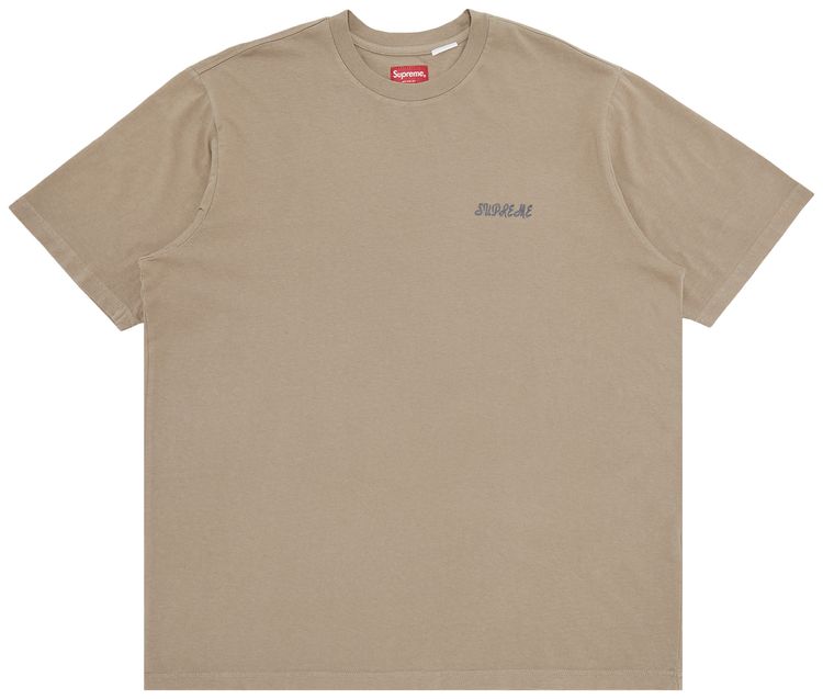Supreme Washed Script Short Sleeve Top Tan