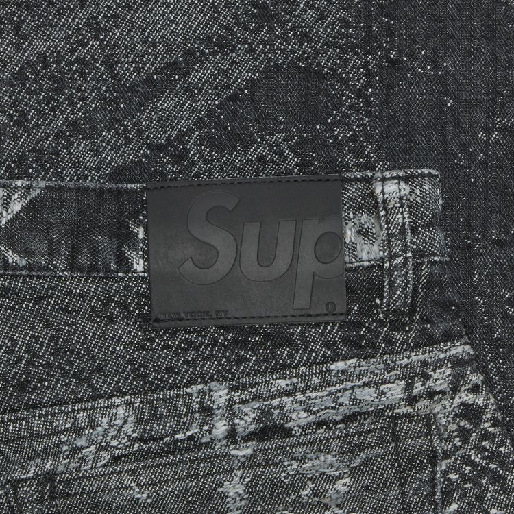 Supreme Archive Denim Jacquard Regular Jean Black