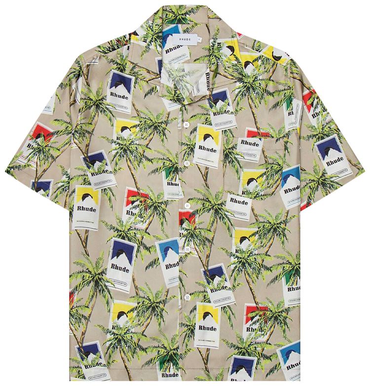 Rhude Cigarette Print Button Up TaupeMulticolor