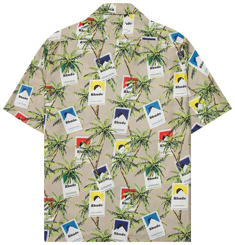 Rhude Cigarette Print Button Up TaupeMulticolor