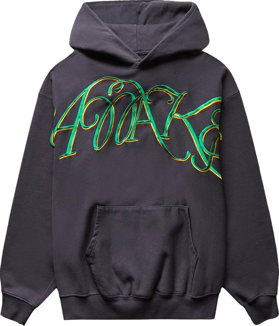 Buy Awake NY Script Oversized Embroidered Hoodie 'Charcoal' - AWK FW22 ...