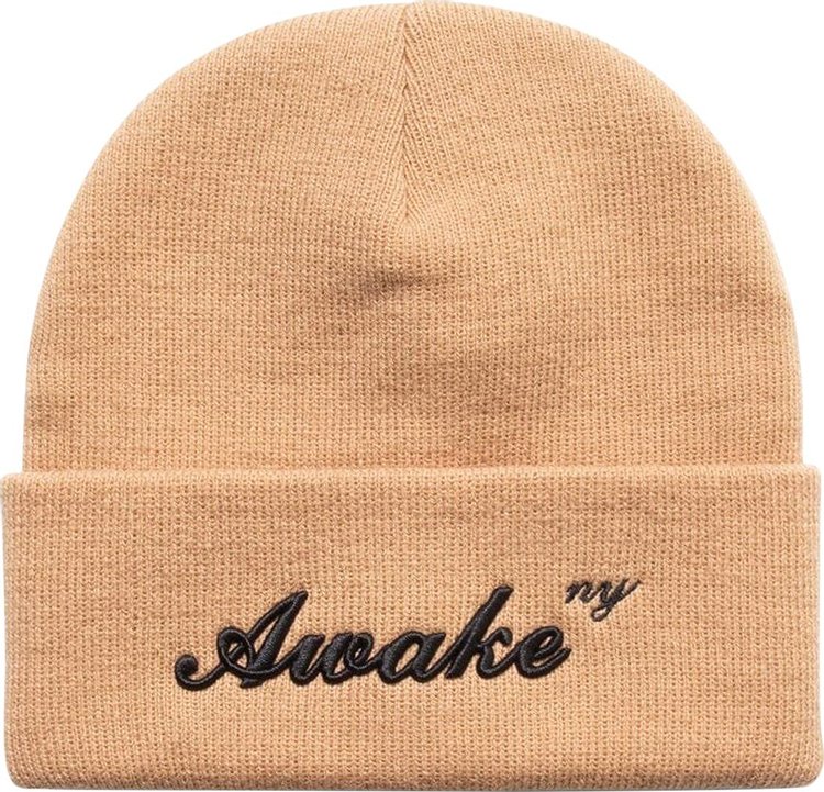 Awake NY Script Logo Beanie Latte