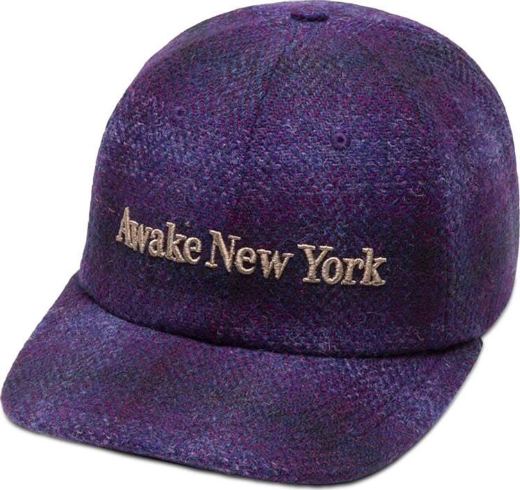 Awake NY Harris Tweed 6 Panel Hat PurpleMulticolor