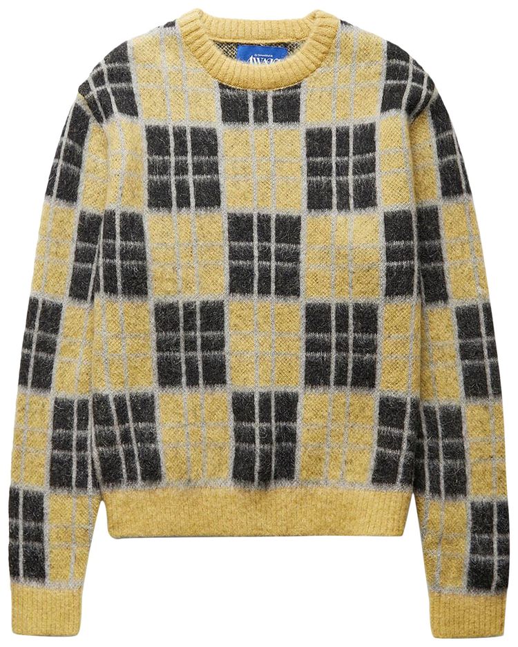 Awake NY Checkered Mohair Sweater 'Yellow'