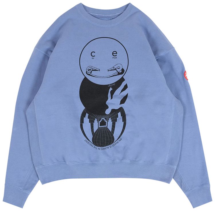 Cav Empt Overdye MD In The Present Crewneck Blue