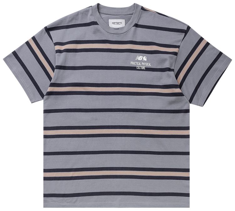 Carhartt WIP x New Balance Short Sleeve Sculpture Center Stripe Tee ShiverWhite