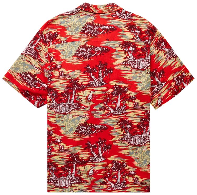 Carhartt WIP Short Sleeve Bayou Shirt Bayou PrintRed Sunset
