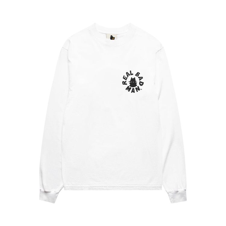 Real Bad Man Circle Long Sleeve Tee White