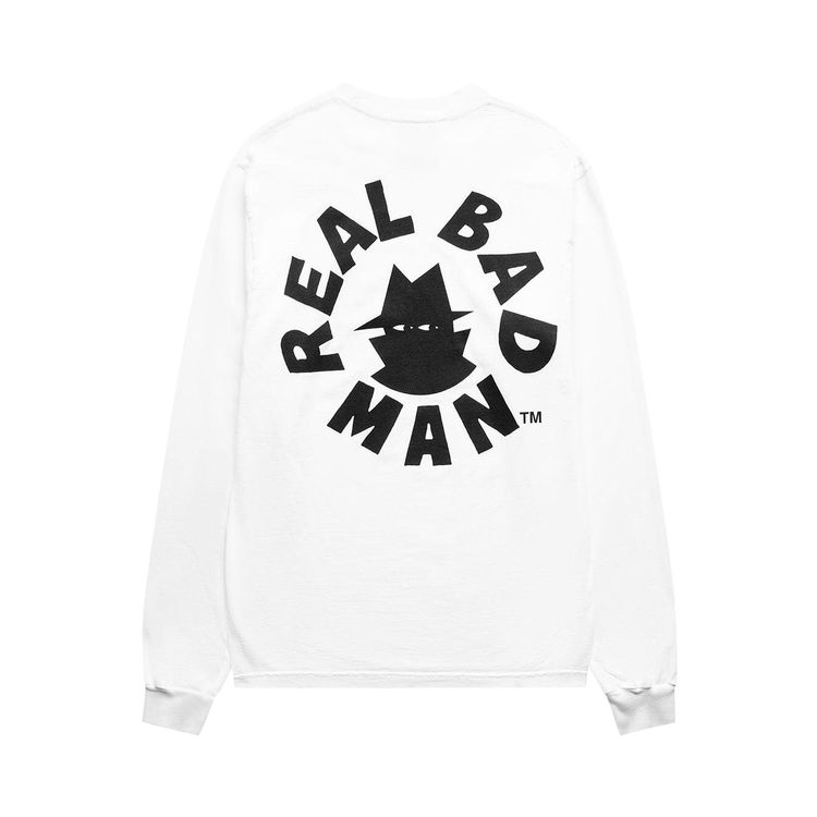 Real Bad Man Circle Long Sleeve Tee White
