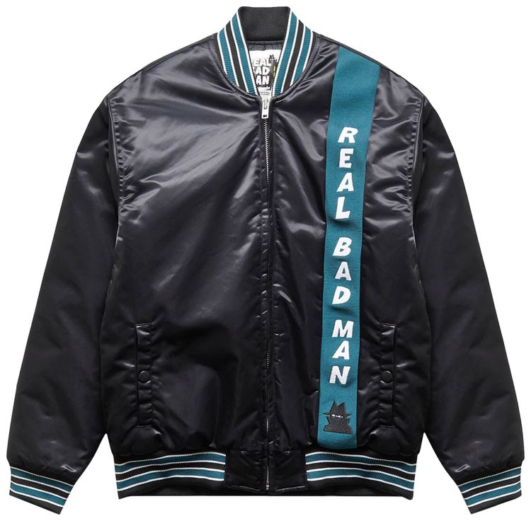 Real Bad Man Zipped Team Jacket Black