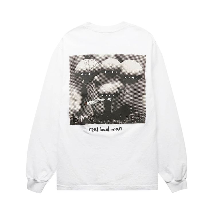 Real Bad Man Shroomergang Long Sleeve Tee White