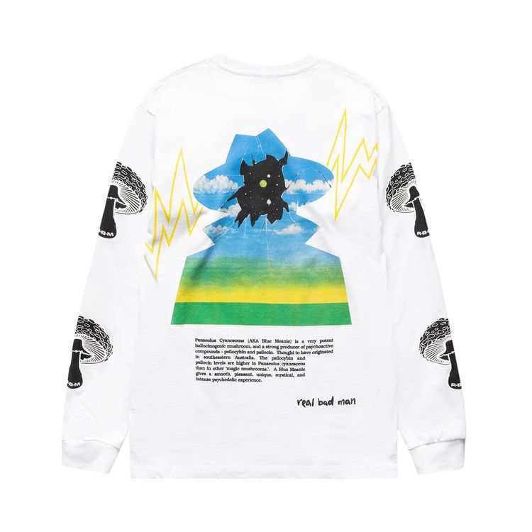Real Bad Man Blue Meanie Long Sleeve Tee White